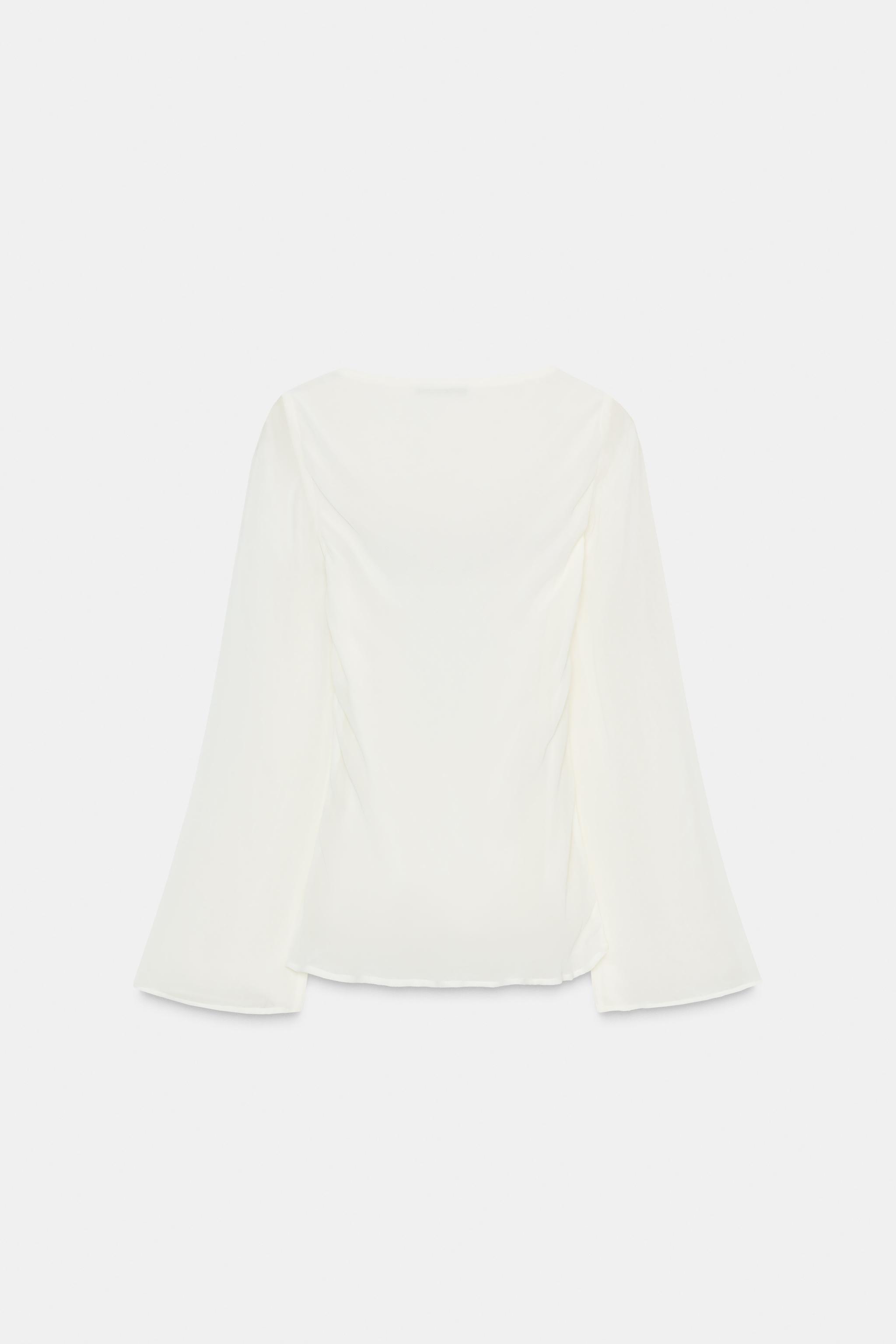 GEORGETTE LACE BOW SHIRT